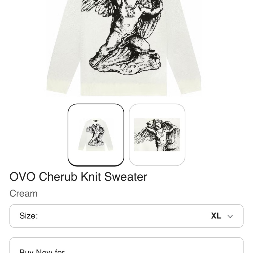 OVO Cream Cherub Crewneck Sweater